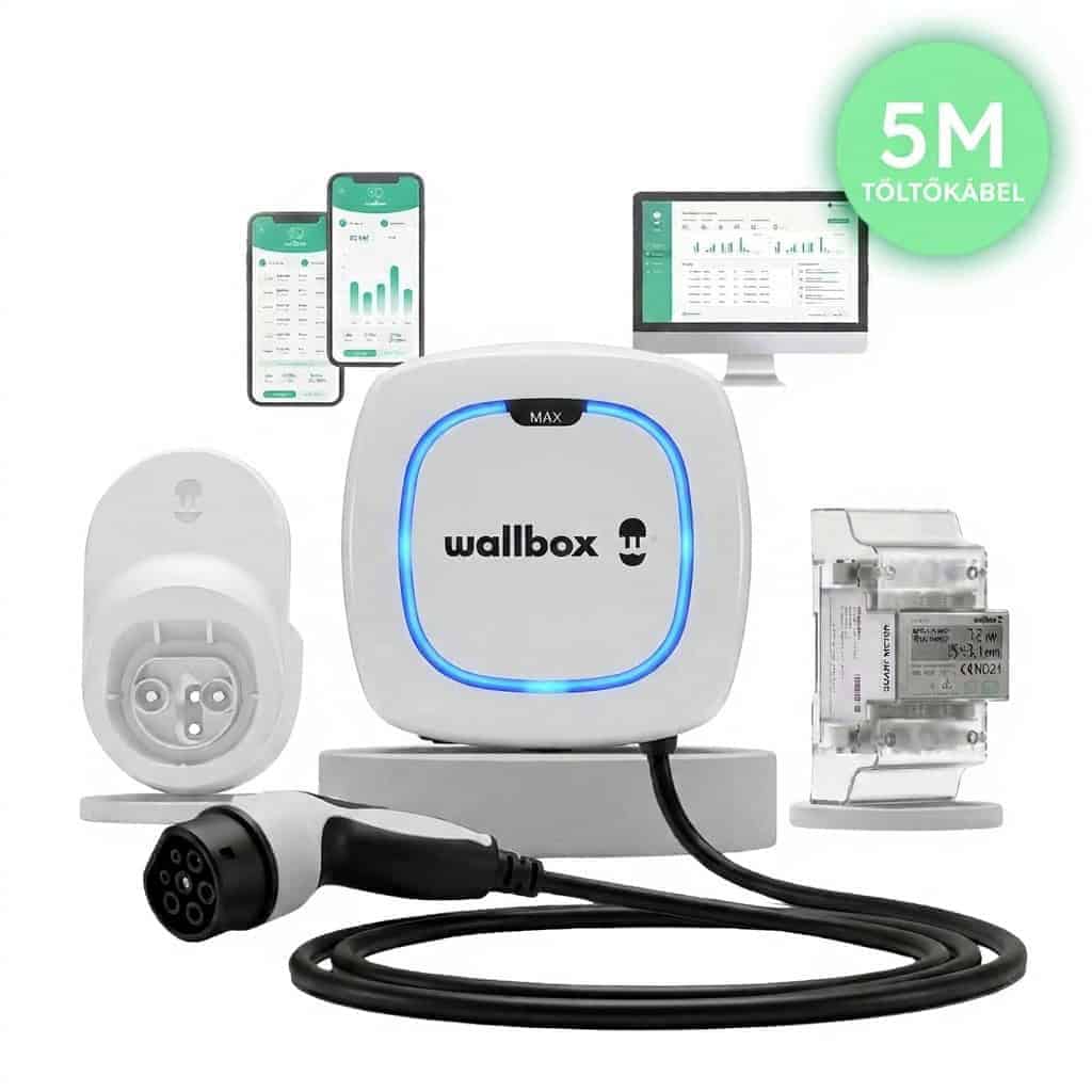 Wallbox Pulsar Max 22kW + POWER BOOST + Kábel Dock – Fehér - 5m - Type 2