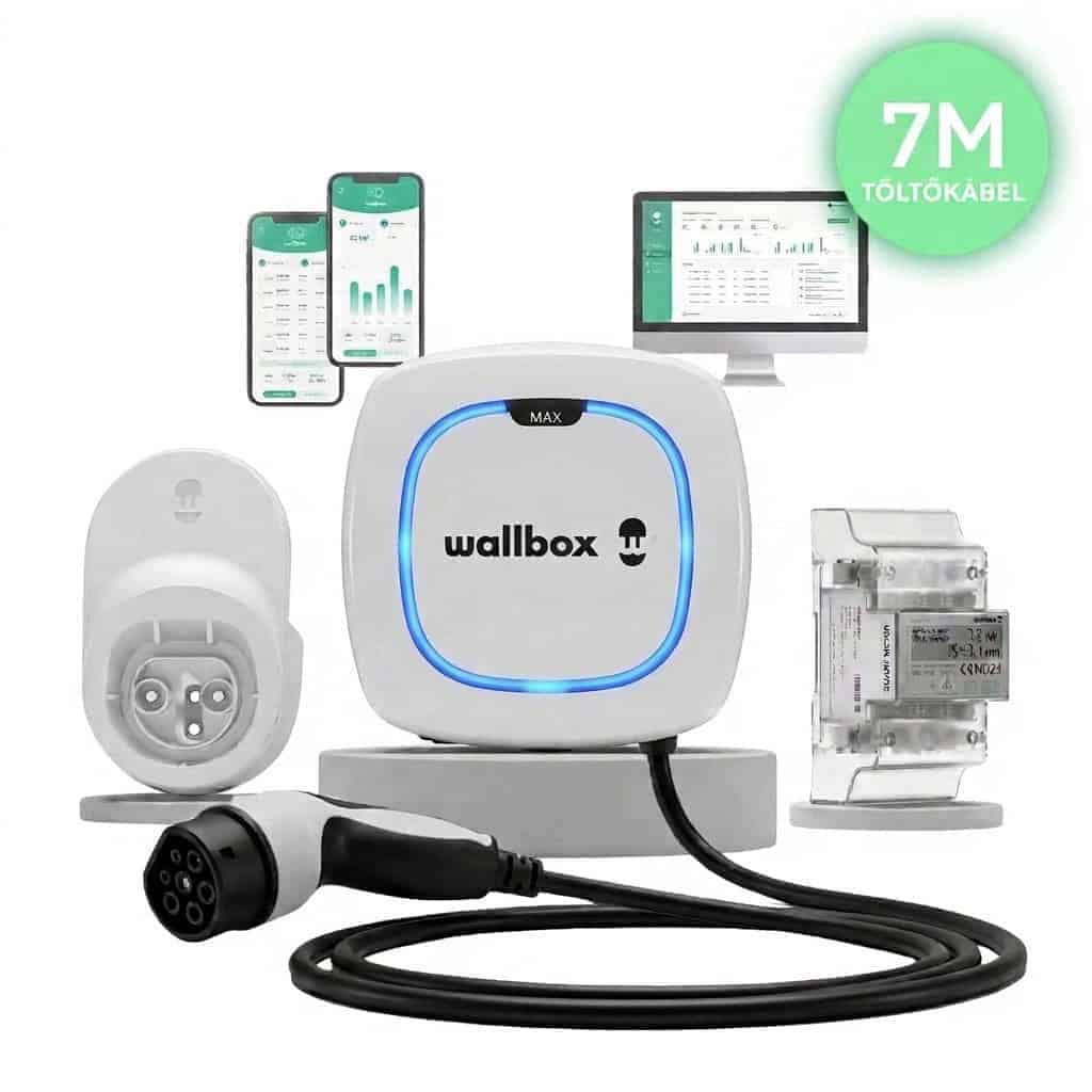 Wallbox Pulsar Max 22kW + POWER BOOST + Kábel Dock – Fehér - 7m - Type 2